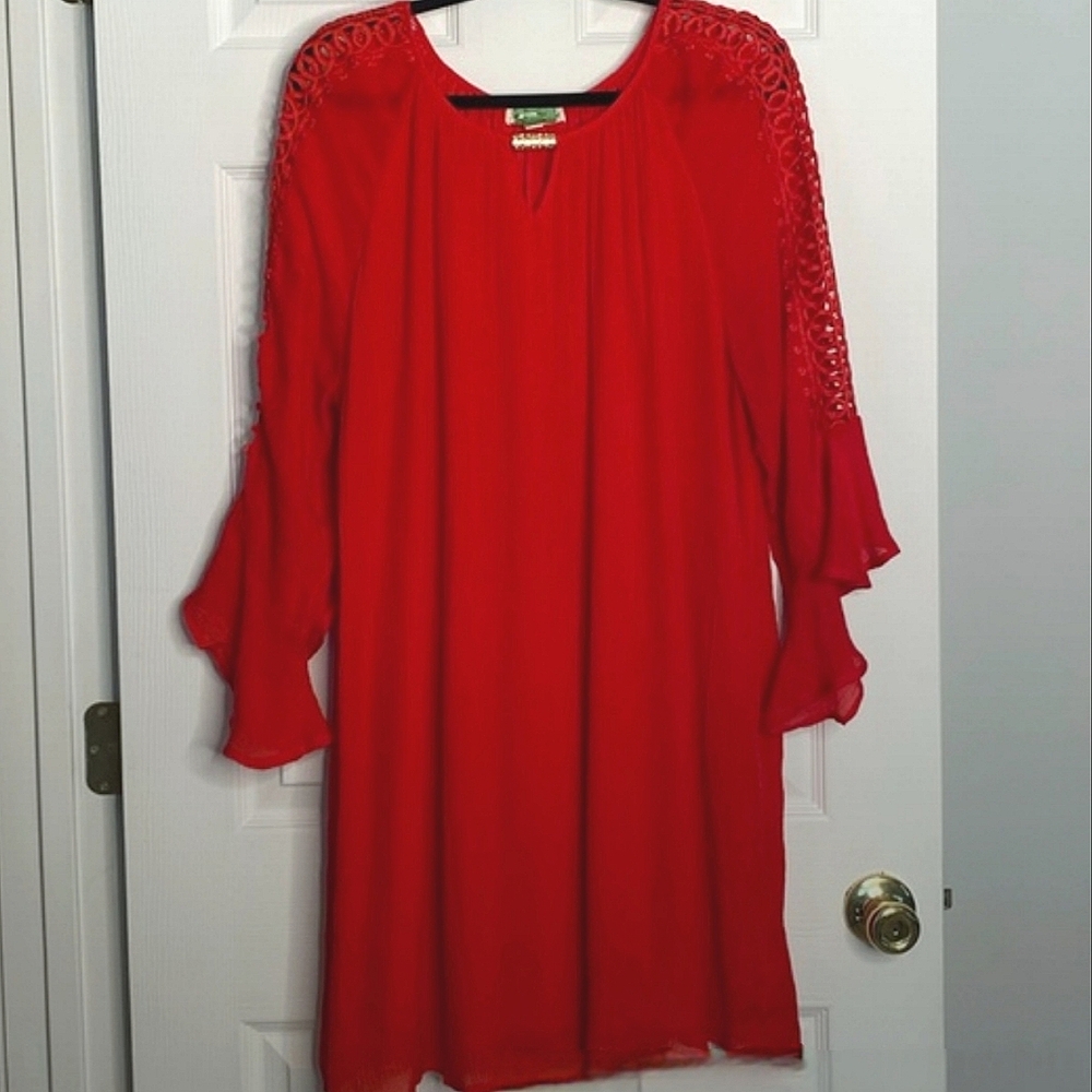 India Rose Lady in Red Gorgeous Comfortable Impressive Women's Dress 3X